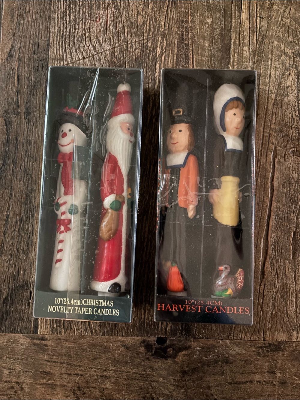 World Bazaars, Inc. Holiday Taper Candles - Christmas & Harvest Characters NWT